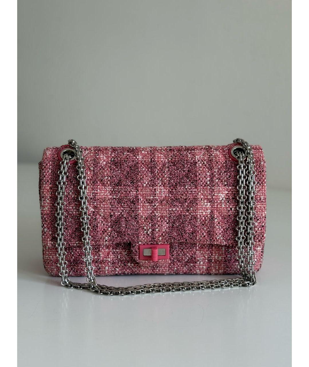 CHANEL Розовая твидовая сумка через плечо, фото 3