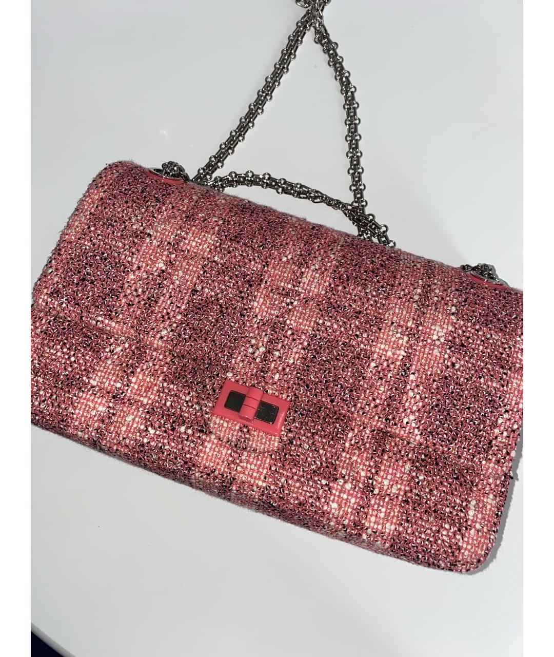 CHANEL Розовая твидовая сумка через плечо, фото 2