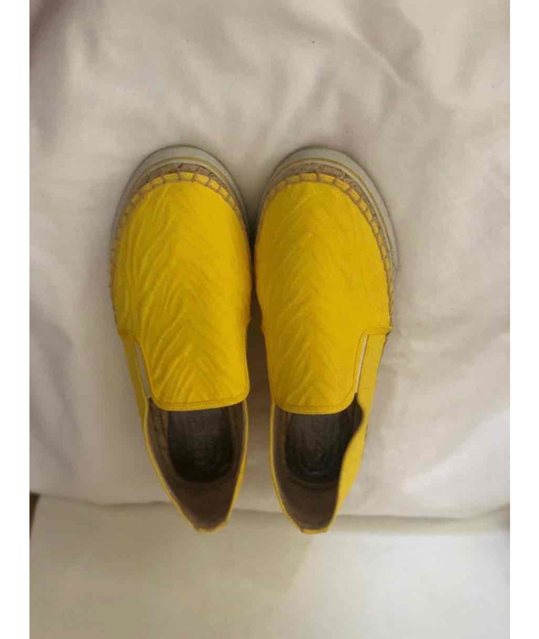 JIMMY CHOO Желтые текстильные лоферы, фото 3