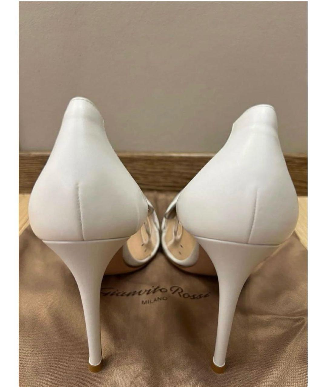GIANVITO ROSSI Белые кожаные туфли, фото 5