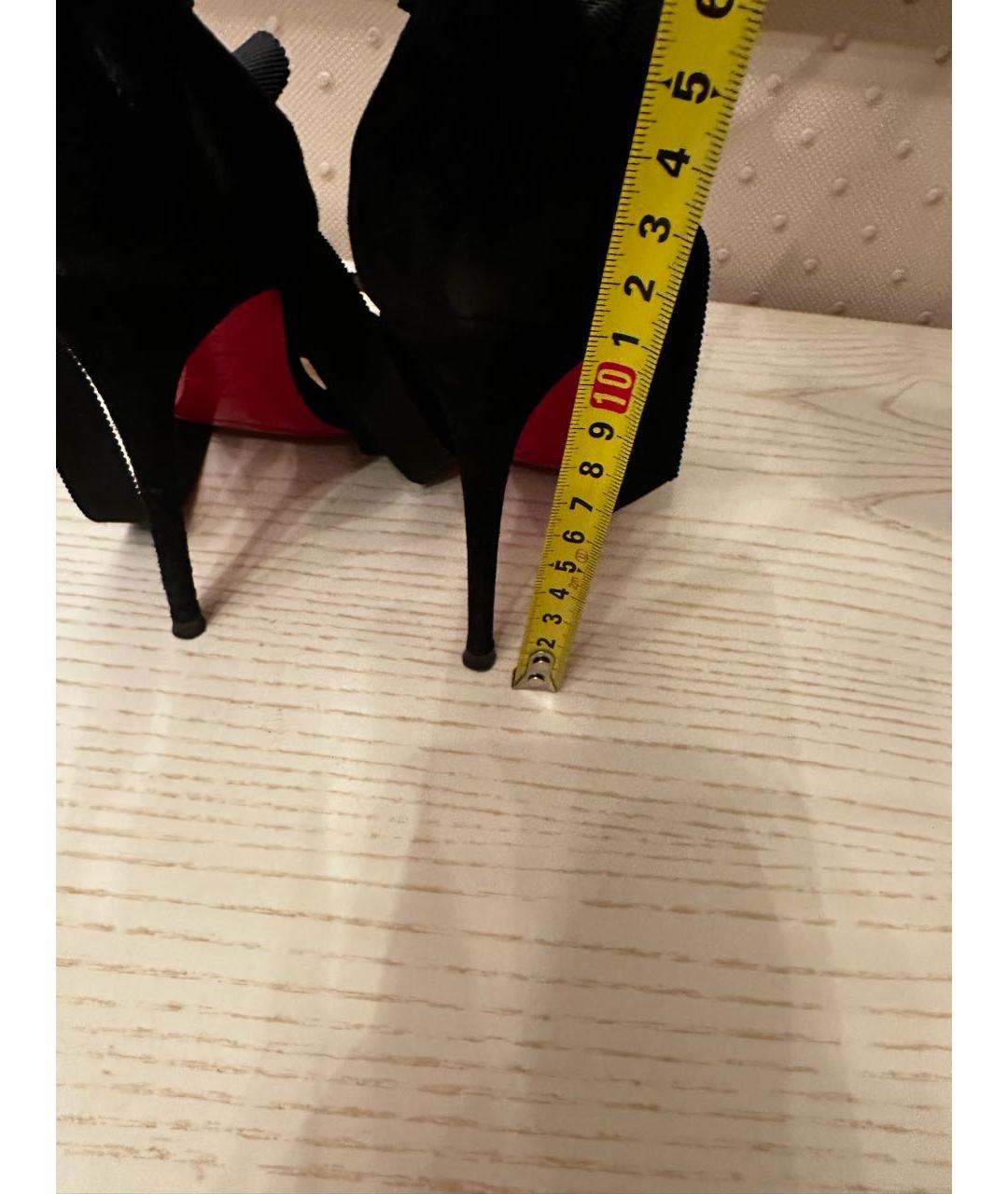 CHRISTIAN LOUBOUTIN Черные замшевые босоножки, фото 7