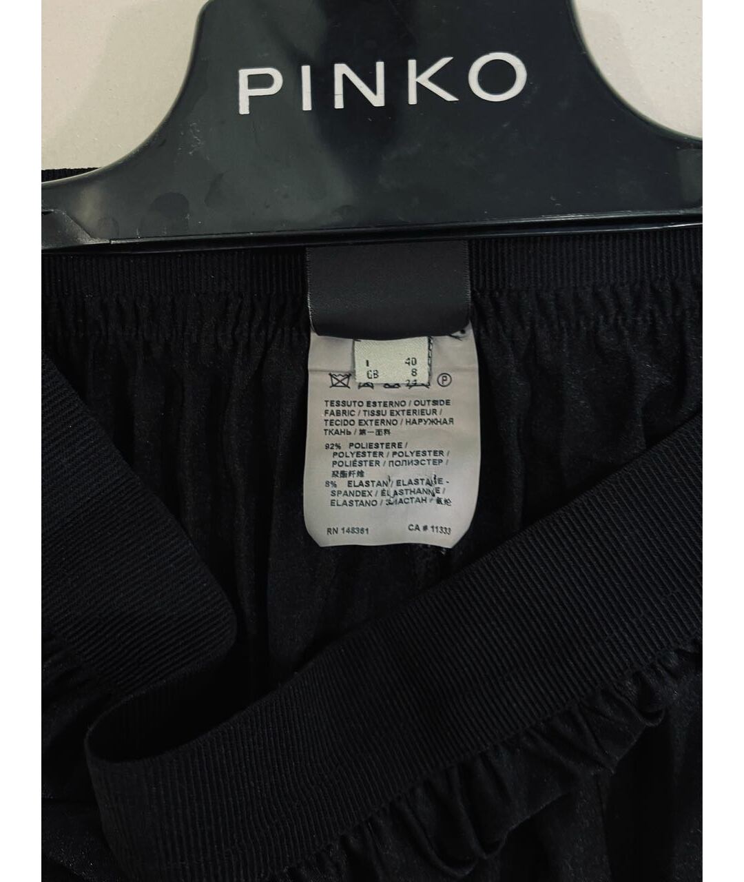 PINKO Черная полиэстеровая юбка миди, фото 6