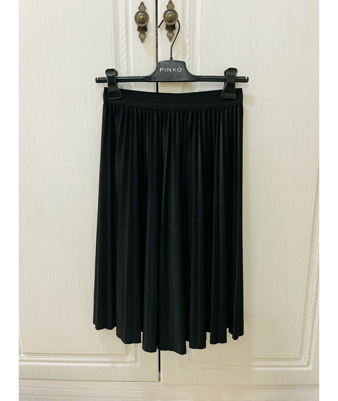 PINKO Черная полиэстеровая юбка миди, фото 3