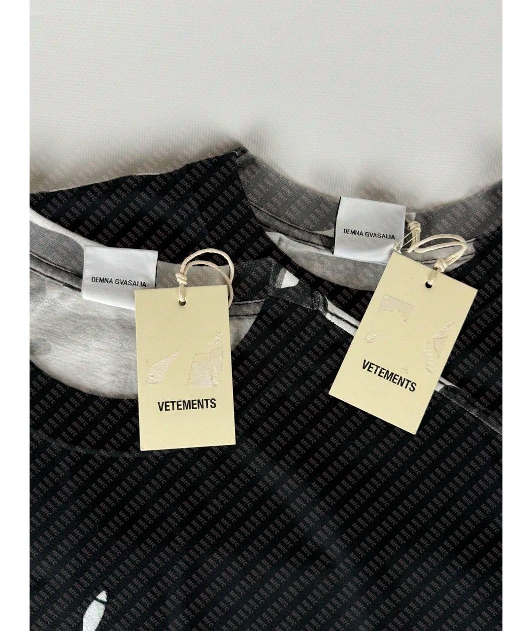 VETEMENTS Черная хлопковая футболка, фото 6