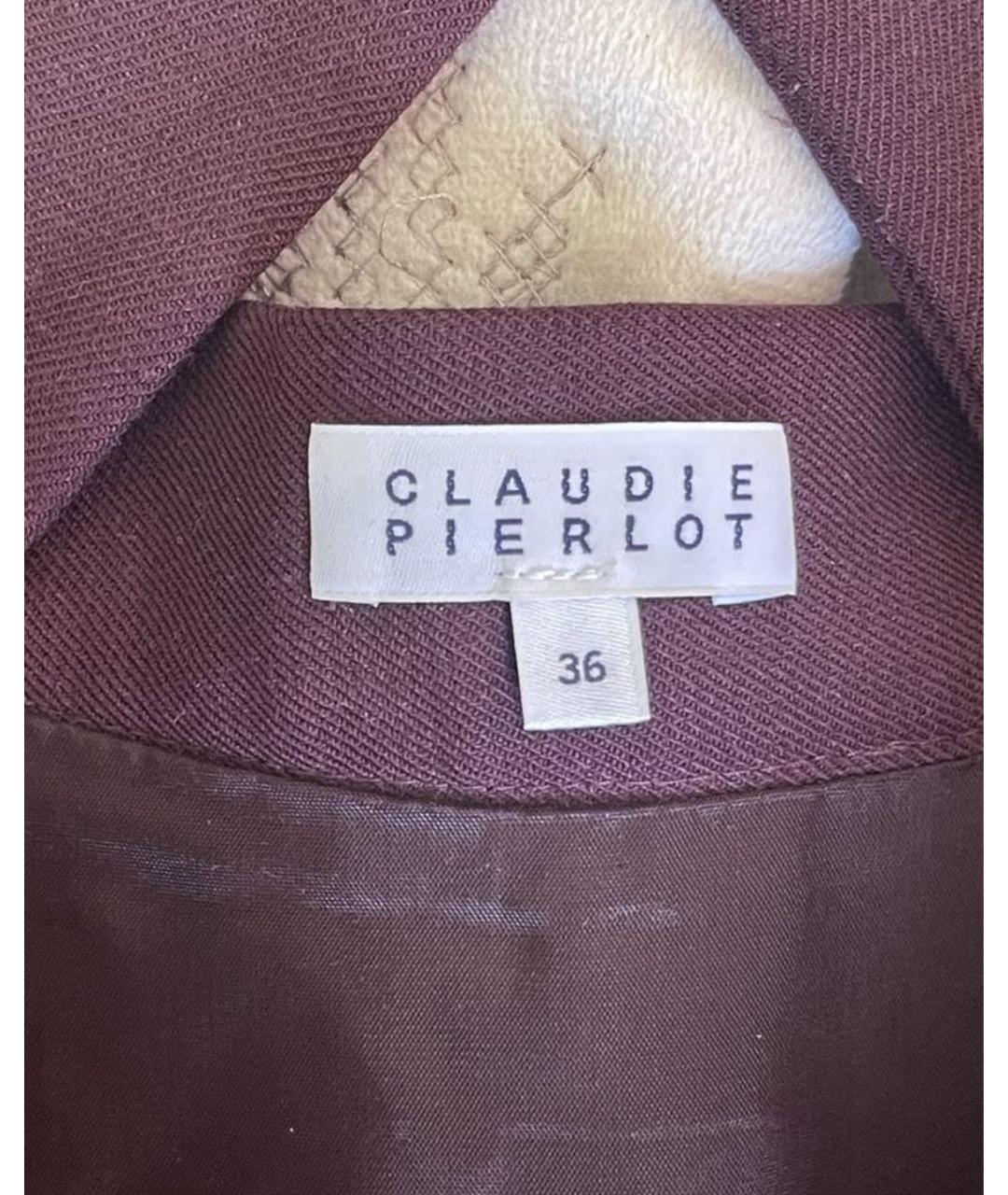 Claudie Pierlot Бордовая шерстяная юбка мини, фото 4