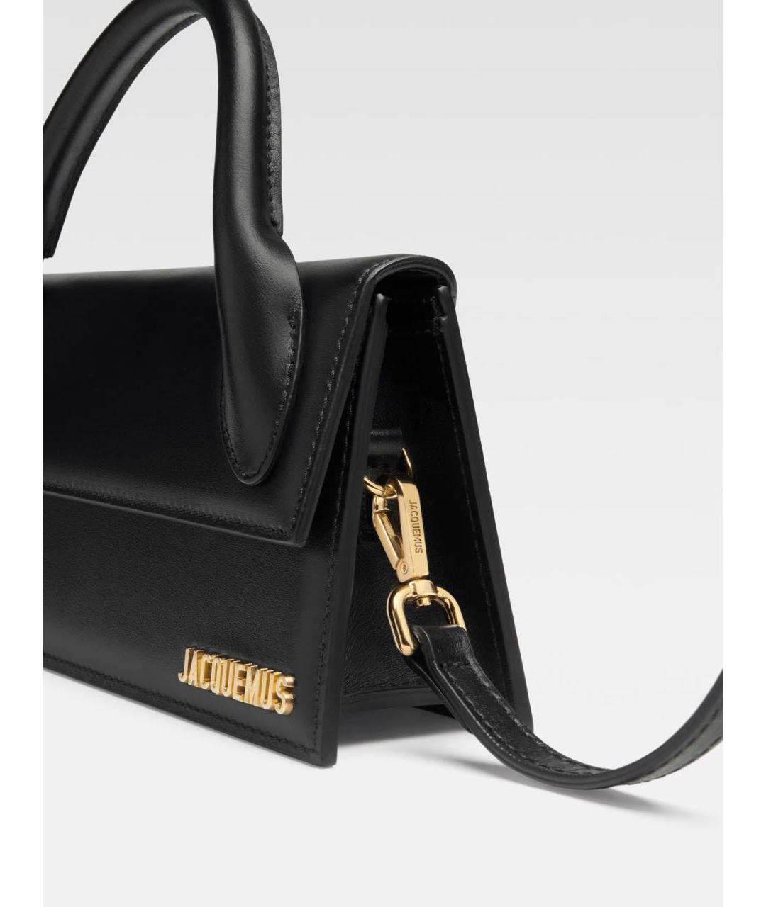 JACQUEMUS Черная кожаная сумка через плечо, фото 2