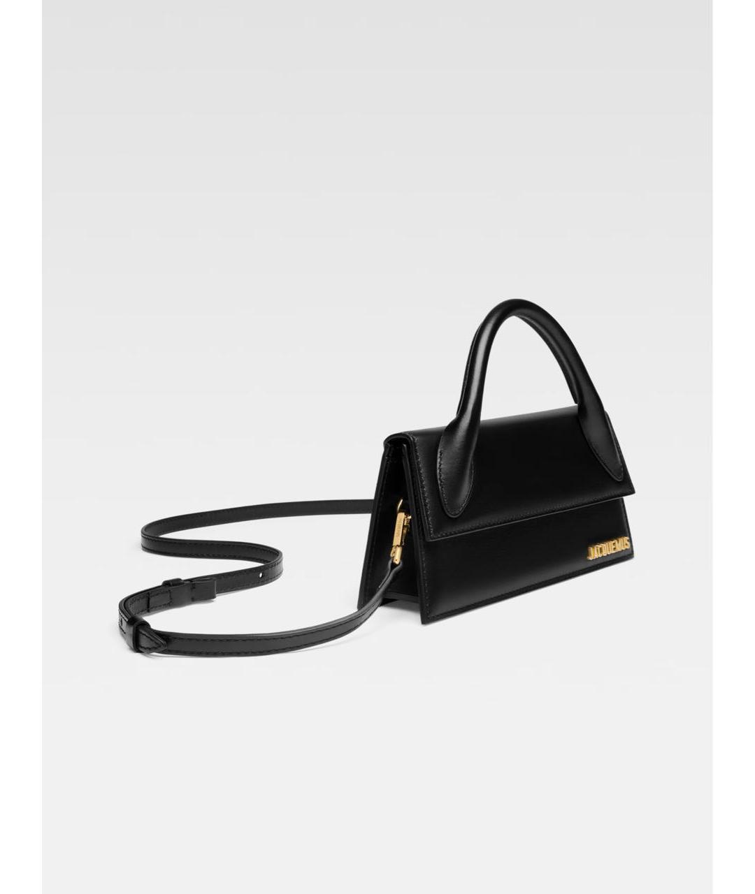 JACQUEMUS Черная кожаная сумка через плечо, фото 4