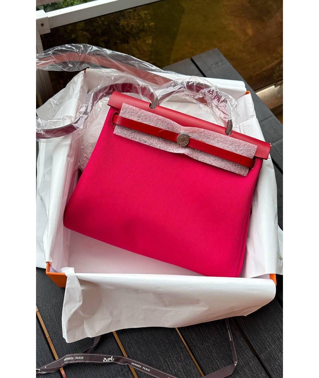 HERMES Красная тканевая сумка через плечо, фото 2