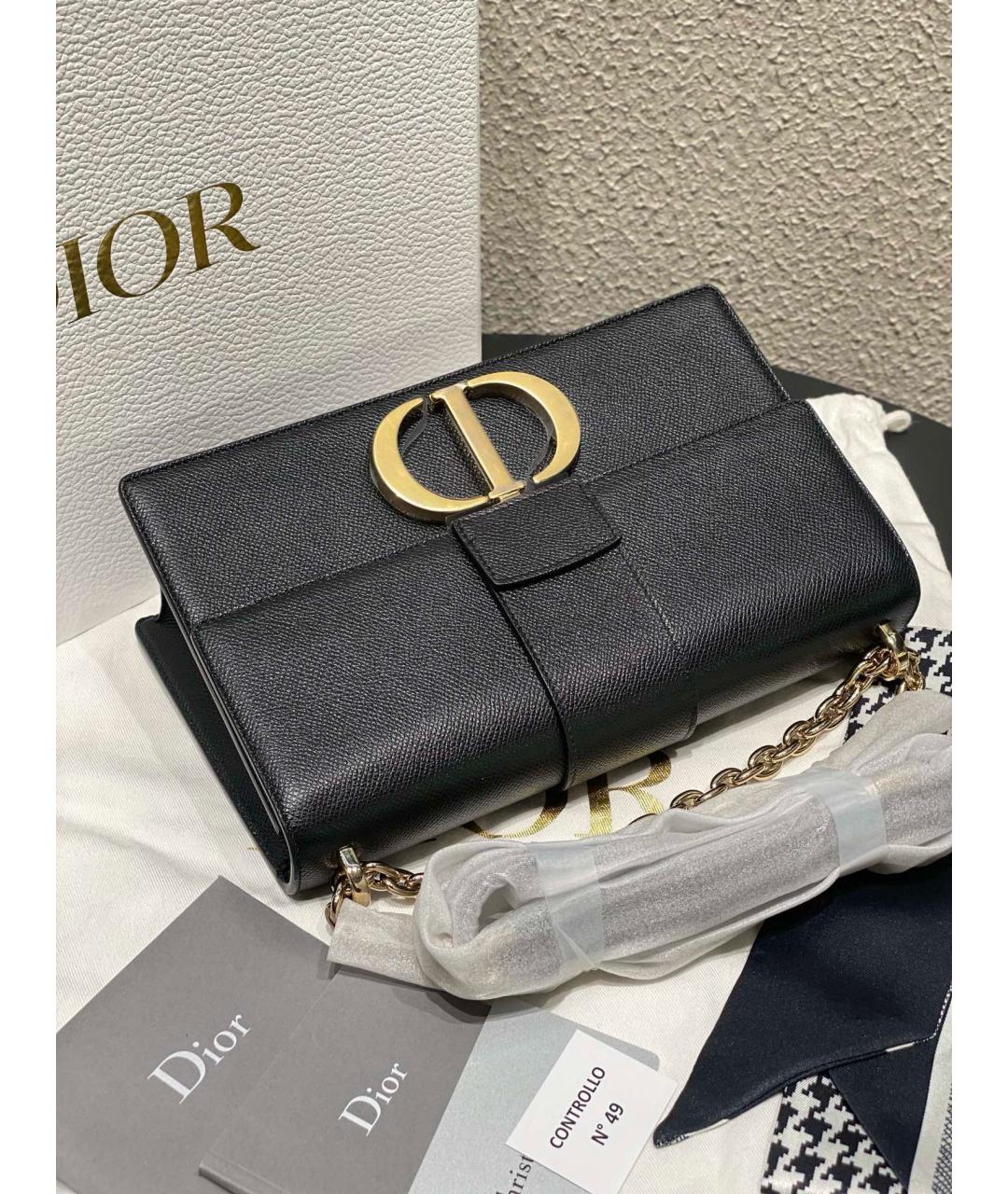 CHRISTIAN DIOR Черная кожаная сумка через плечо, фото 4