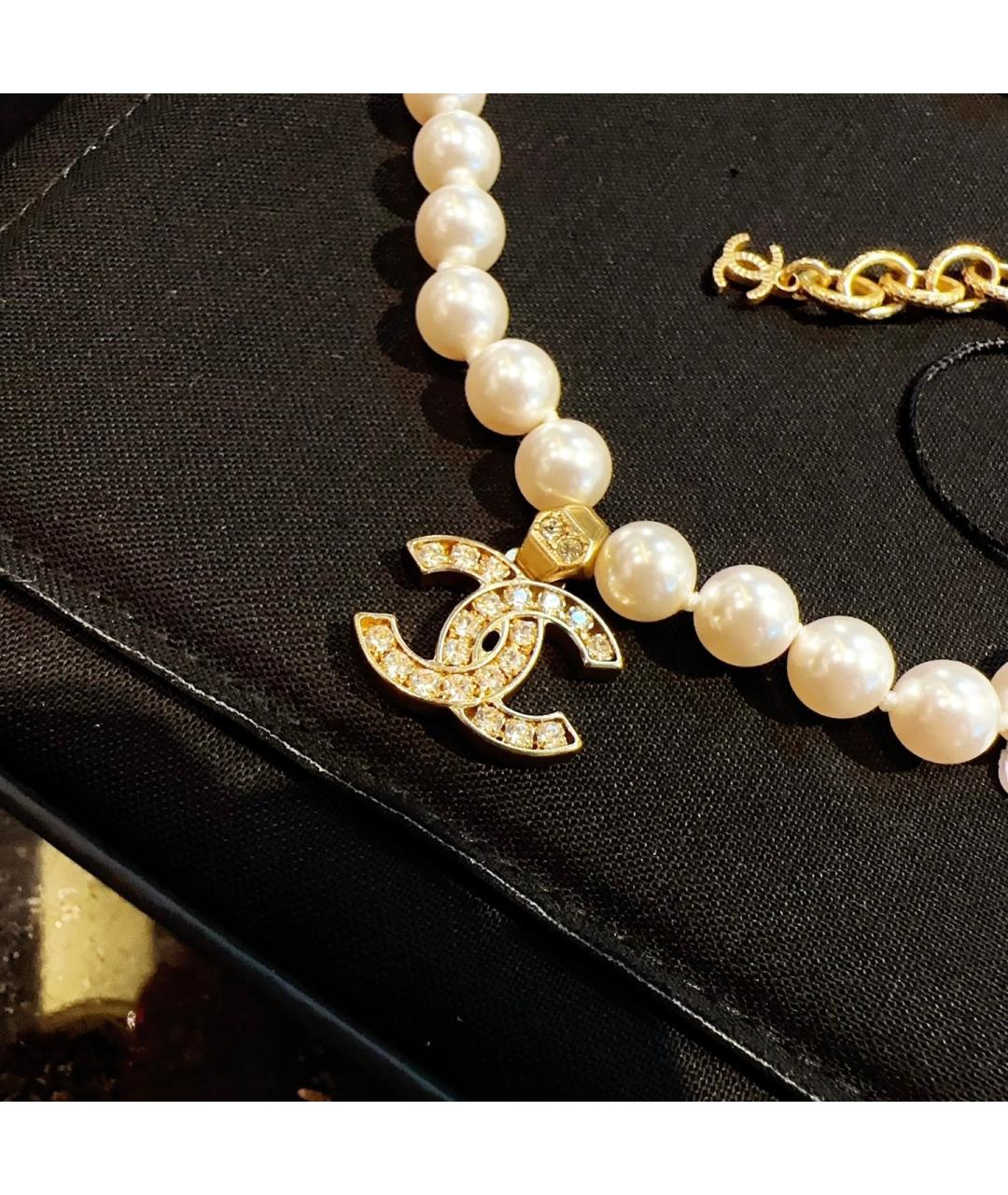 CHANEL Белое жемчужное колье, фото 3