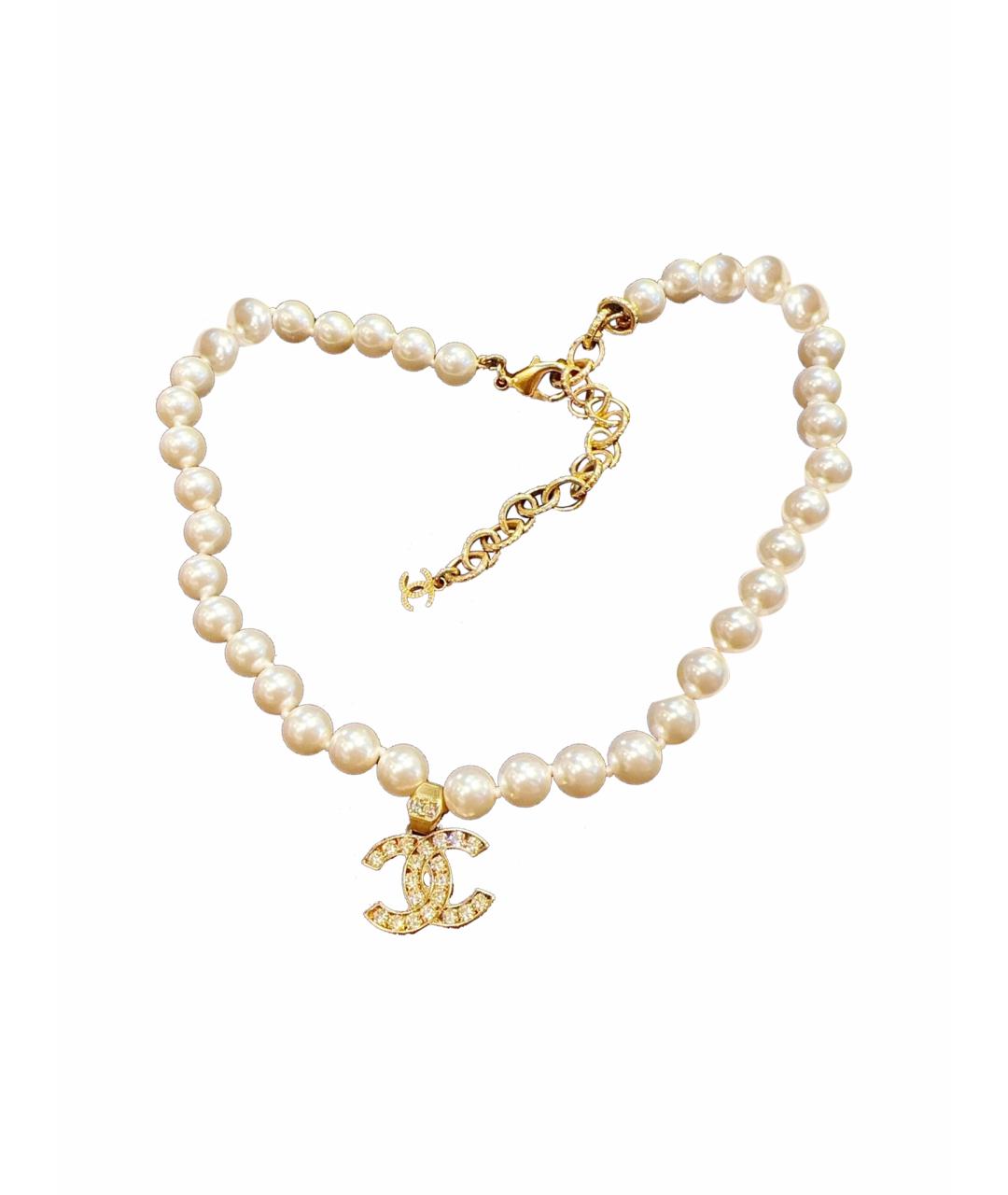CHANEL Белое жемчужное колье, фото 1