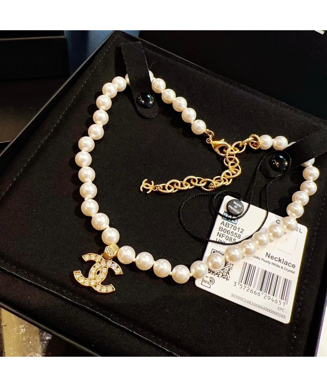 CHANEL Белое жемчужное колье, фото 6