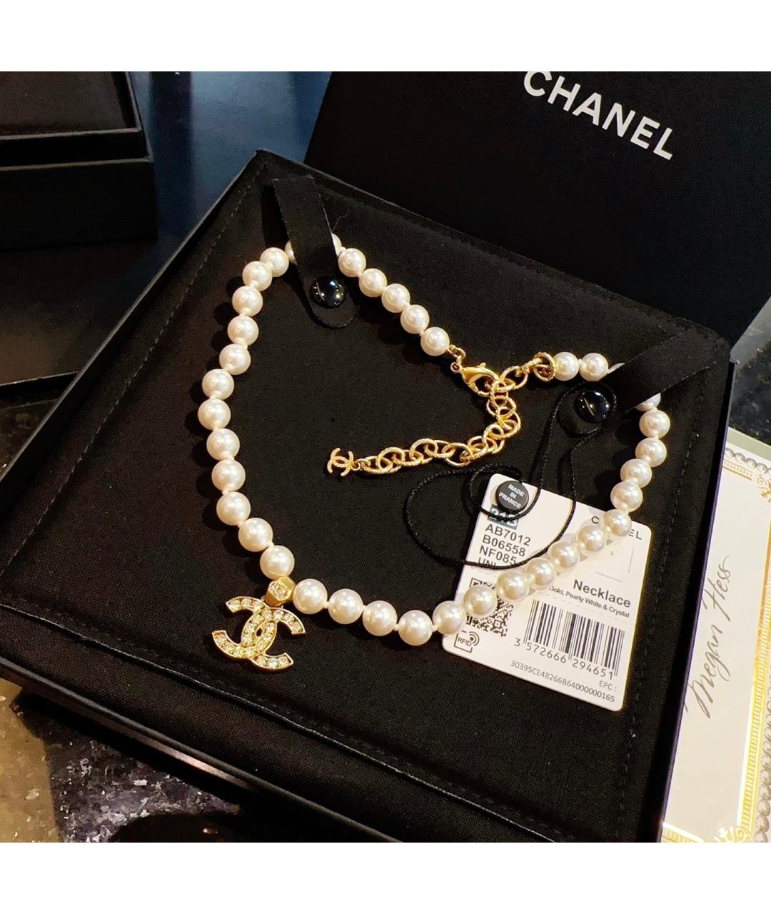 CHANEL Белое жемчужное колье, фото 2