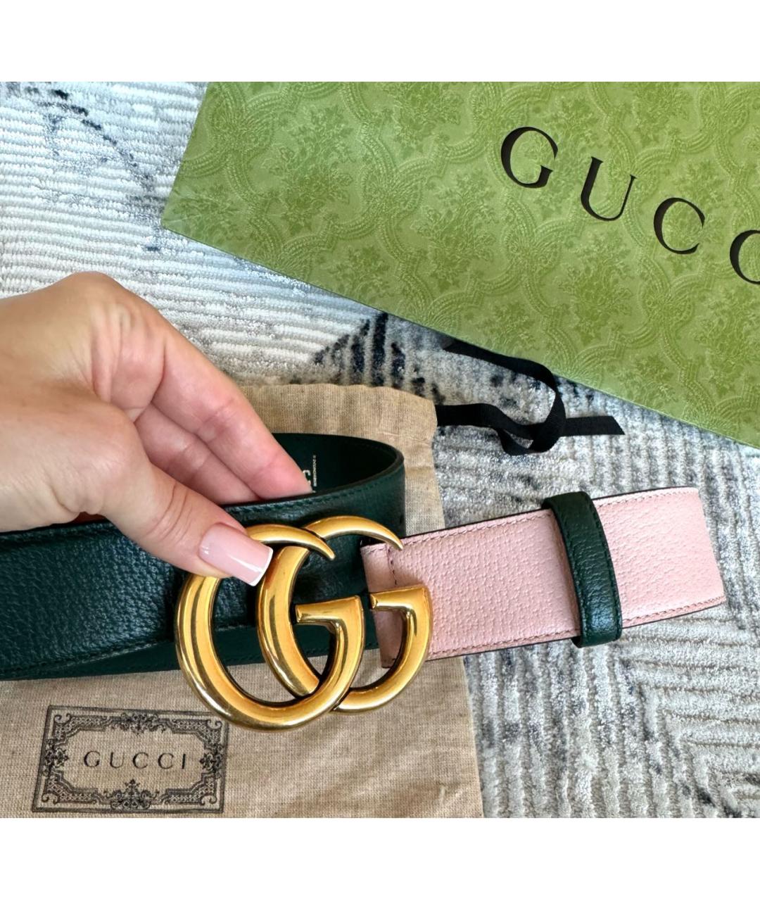 GUCCI Зеленый кожаный ремень, фото 2