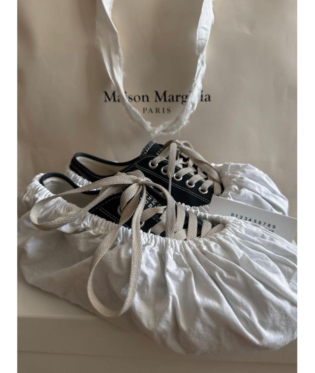 MAISON MARGIELA Черные текстильные кеды, фото 4