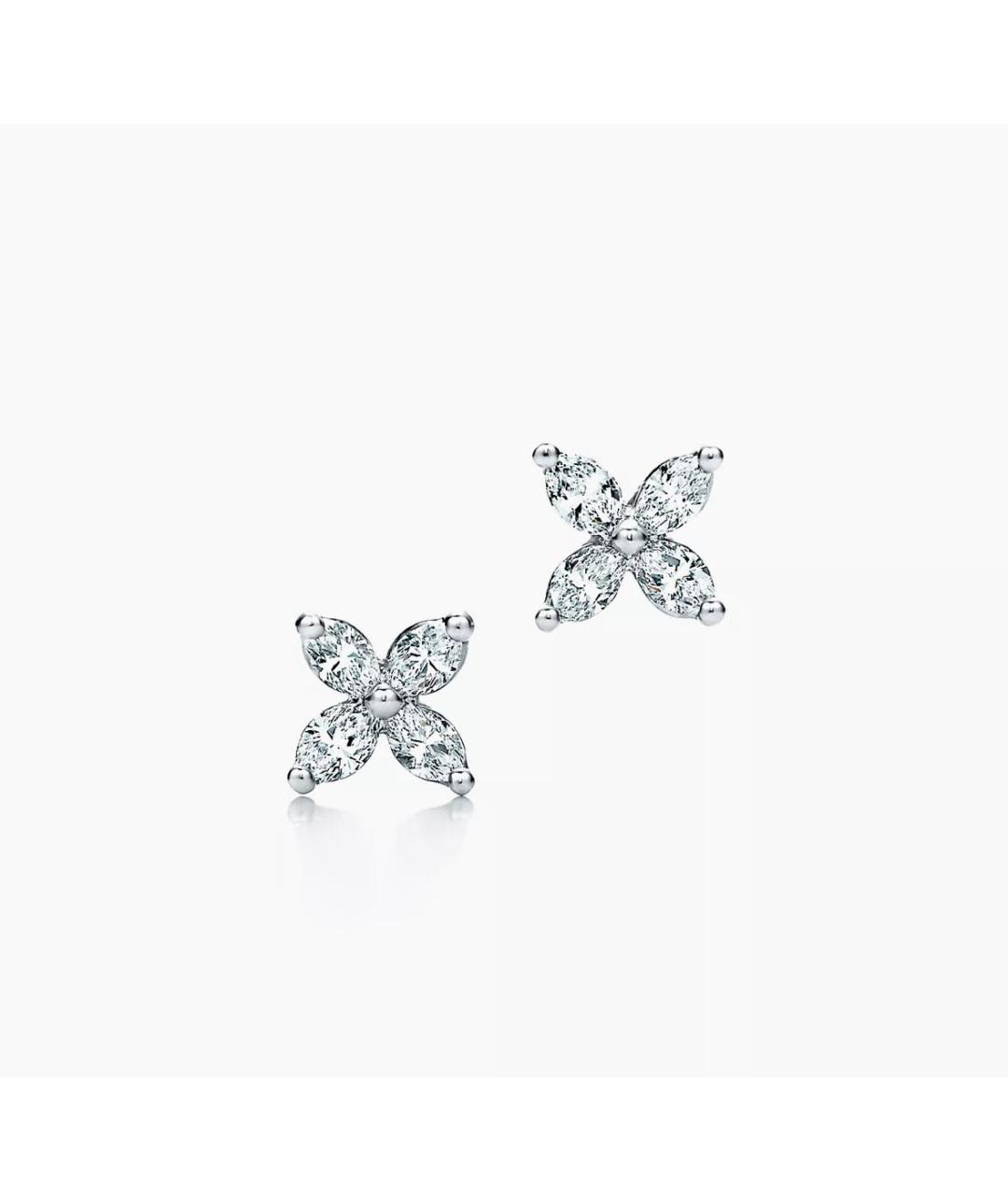 TIFFANY&CO Белые платиновые серьги, фото 4
