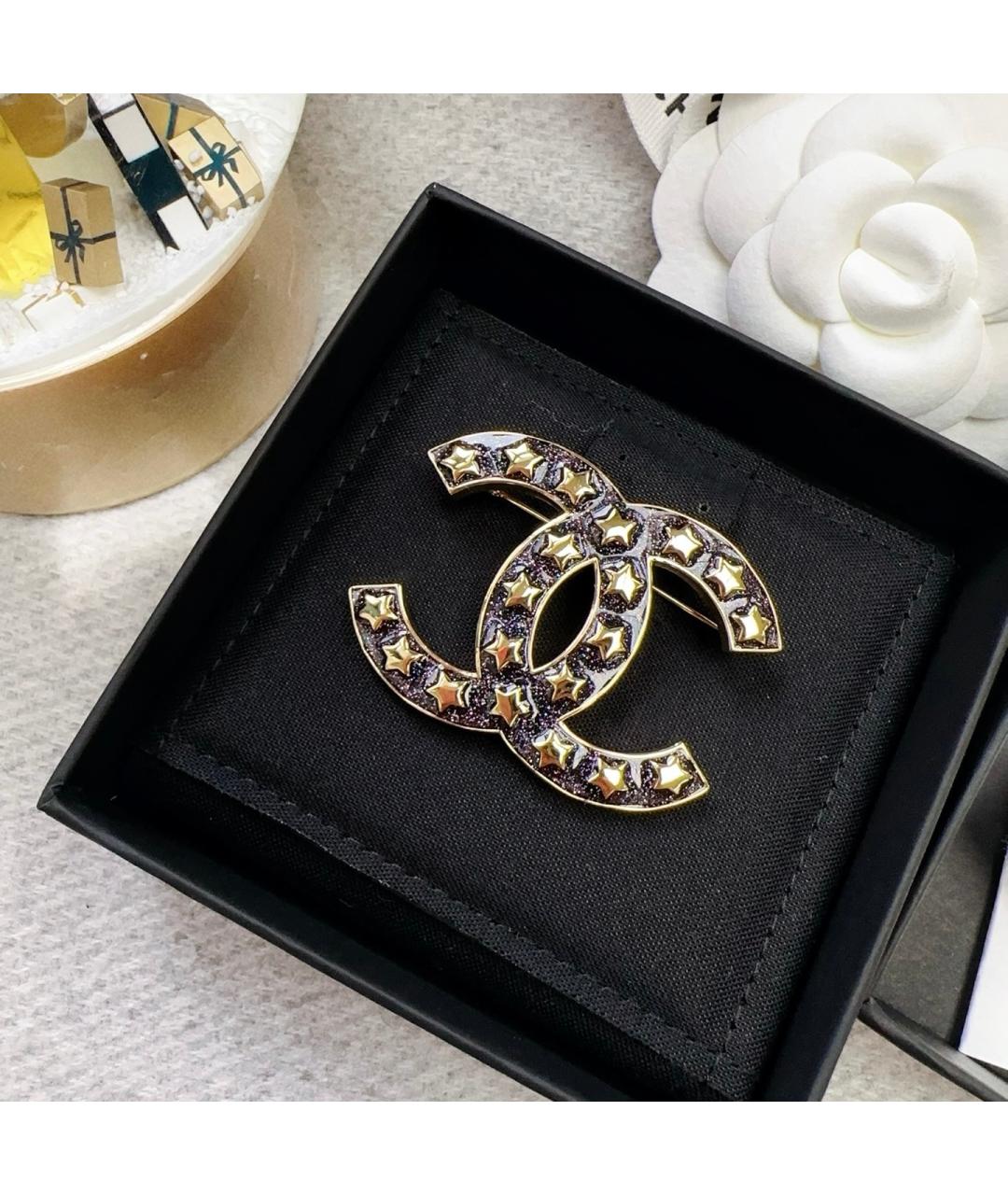 CHANEL Темно-синяя латунная булавка / брошь, фото 3