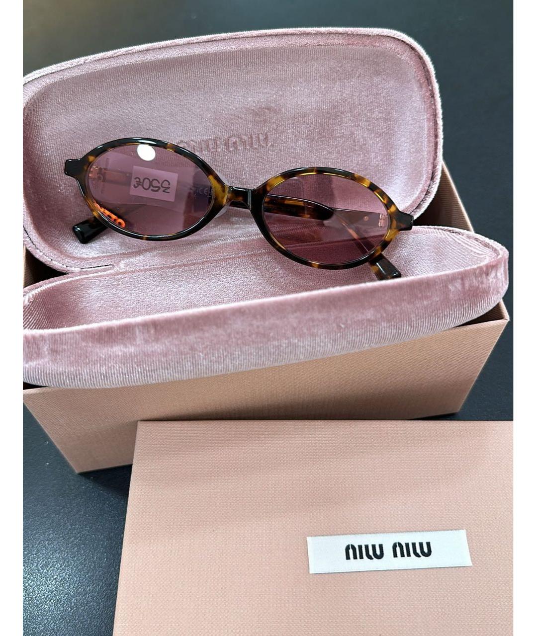 MIU MIU Коричневые солнцезащитные очки, фото 4