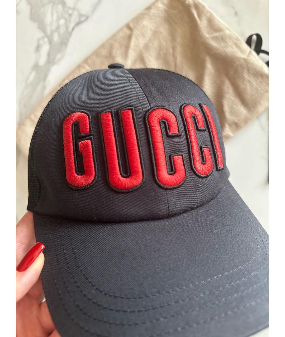 GUCCI Черная хлопковая кепка/бейсболка, фото 4