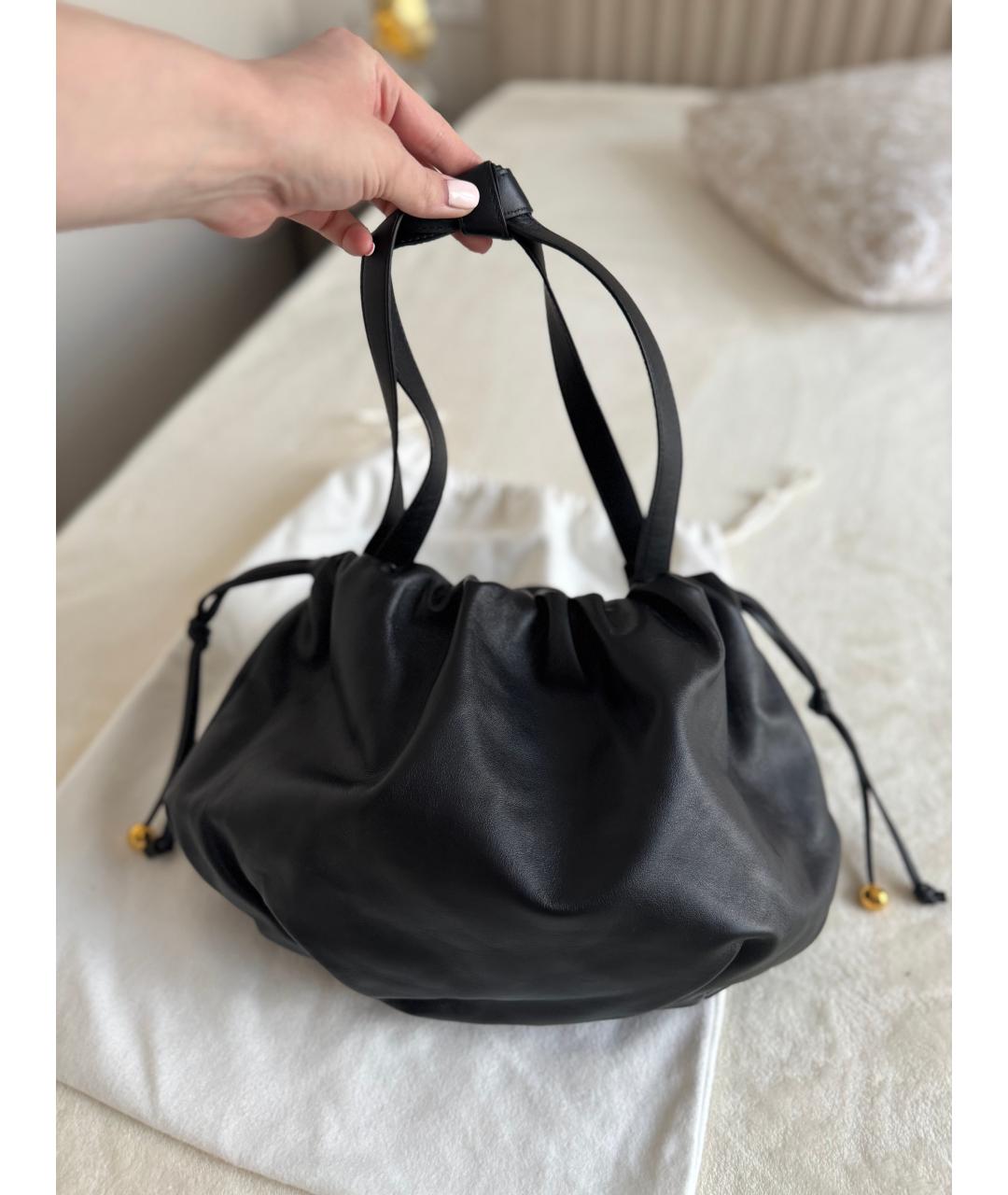 BOTTEGA VENETA Черная кожаная сумка с короткими ручками, фото 4