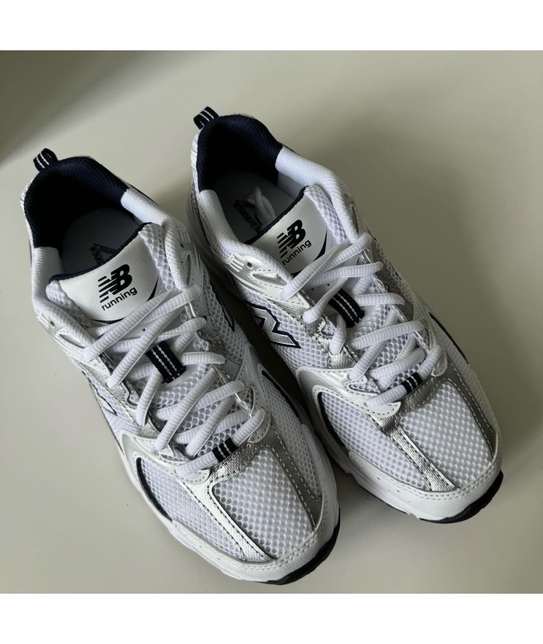 NEW BALANCE Белые текстильные кроссовки, фото 3