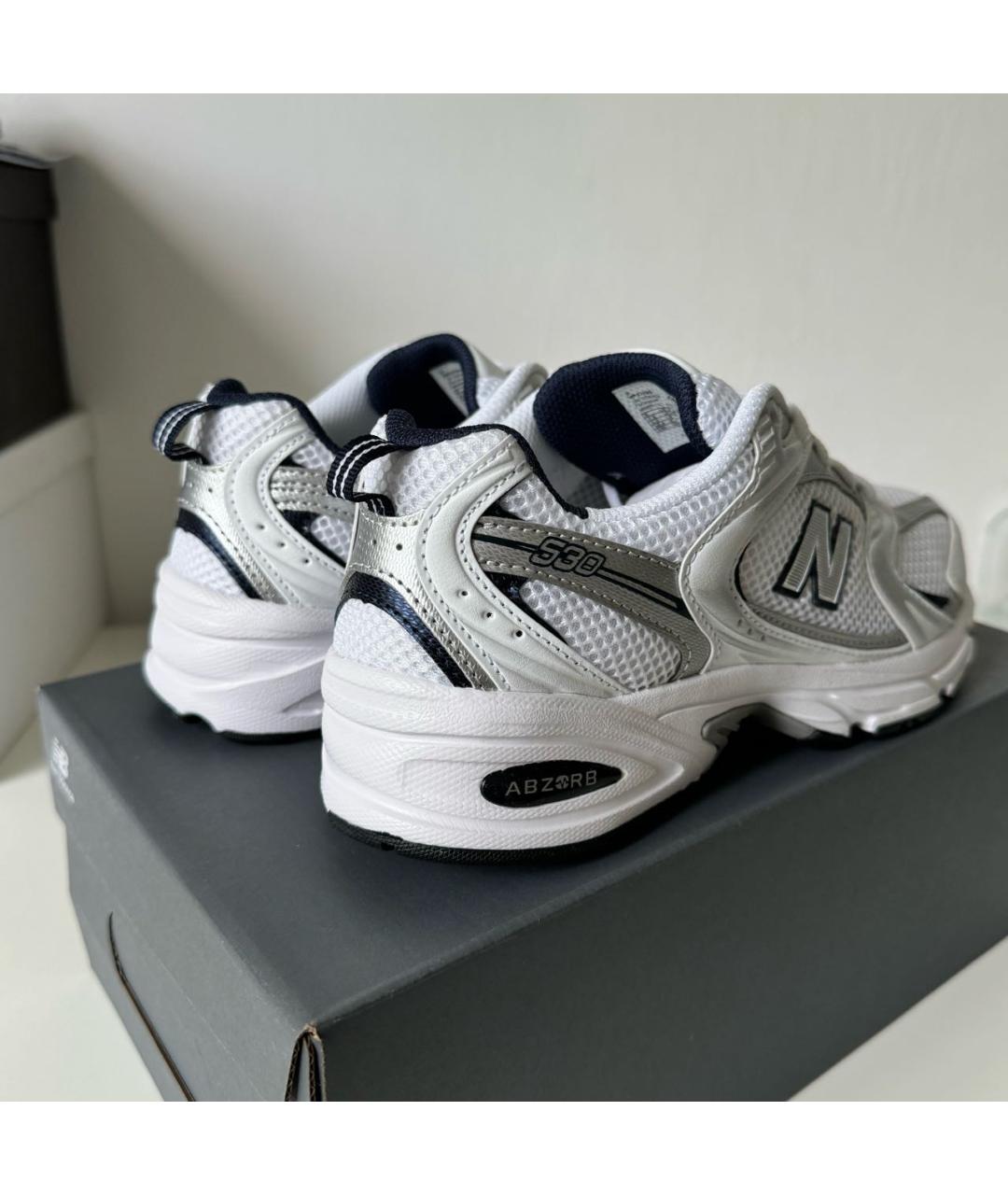 NEW BALANCE Белые текстильные кроссовки, фото 4