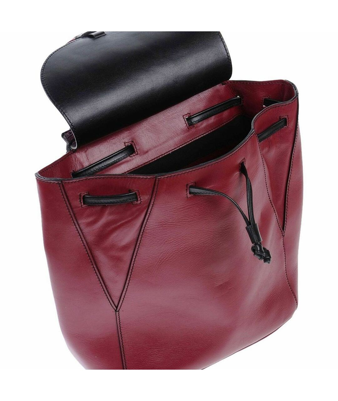 JUST CAVALLI Бордовый кожаный рюкзак, фото 4