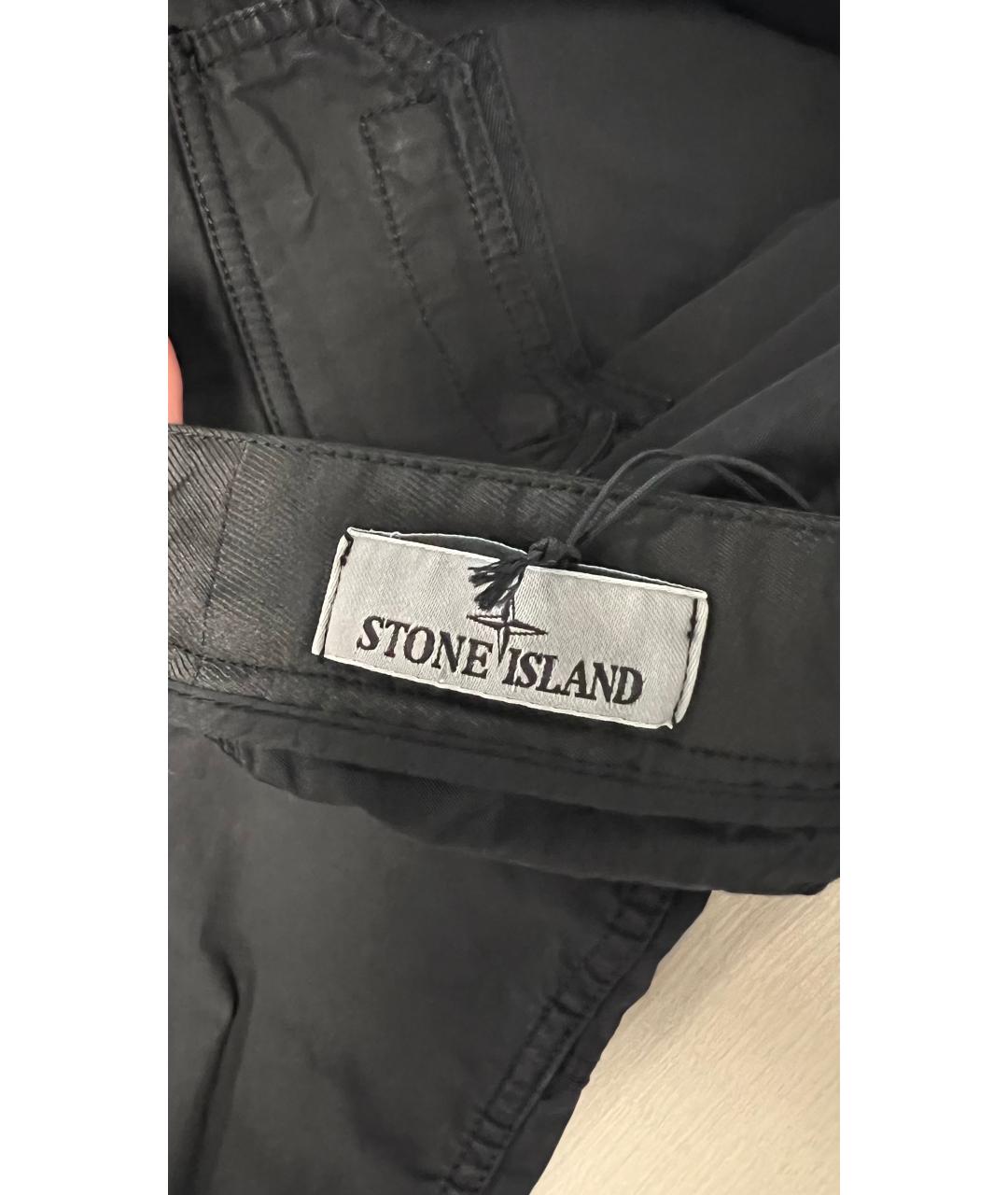 STONE ISLAND Черные хлопко-эластановые брюки чинос, фото 3