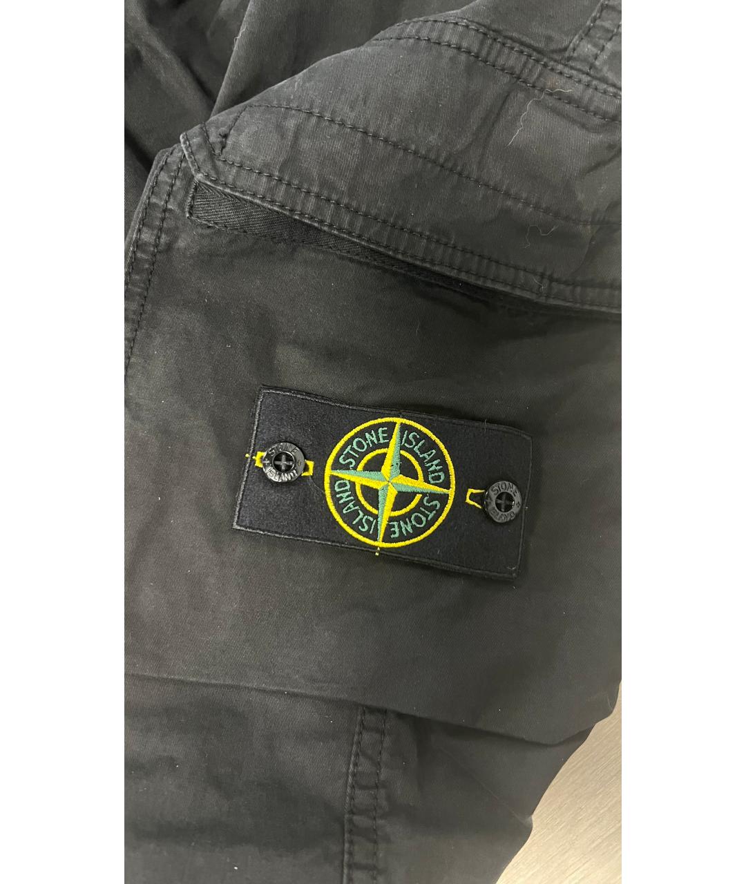 STONE ISLAND Черные хлопко-эластановые брюки чинос, фото 4