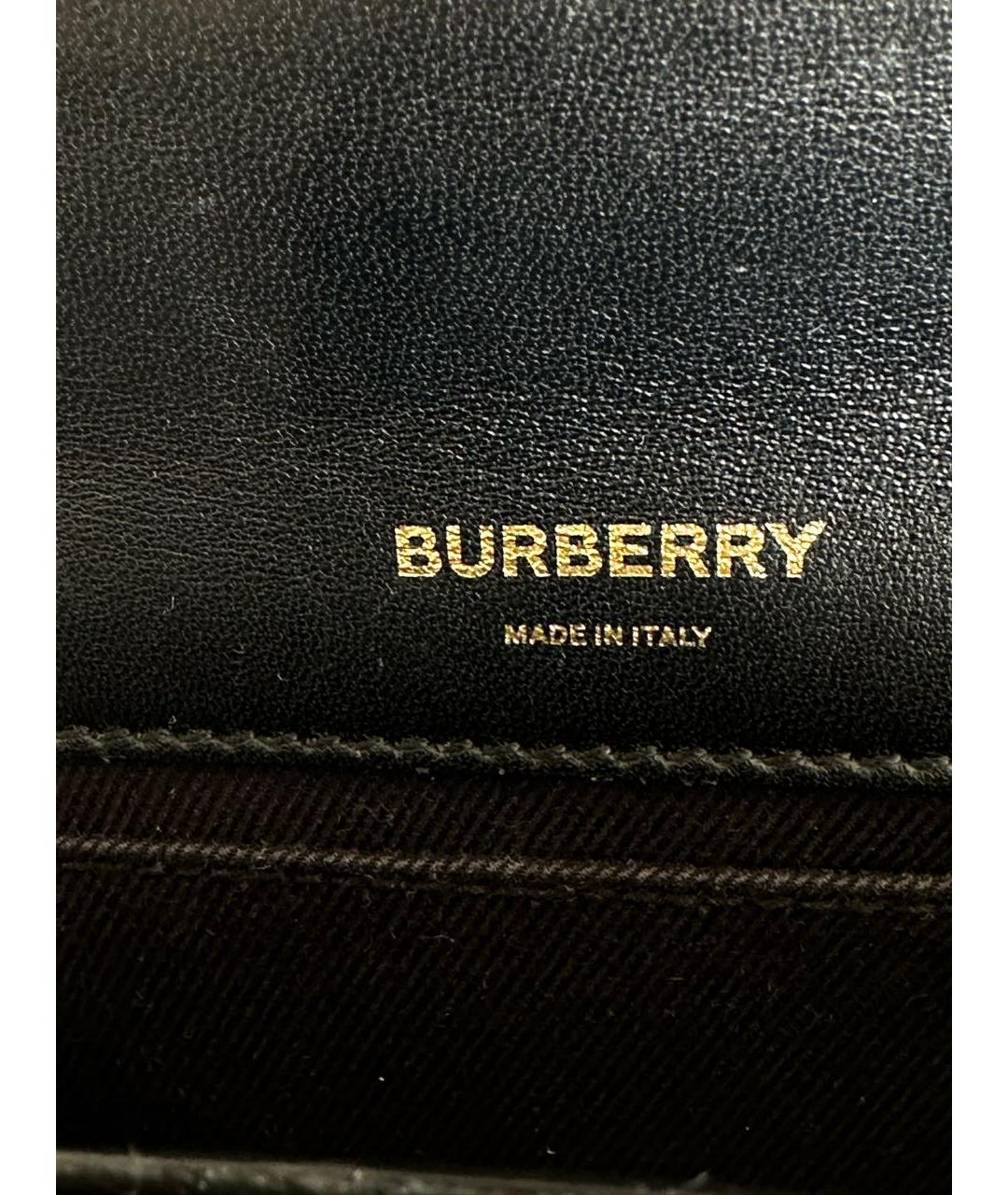 BURBERRY Черная кожаная сумка через плечо, фото 6