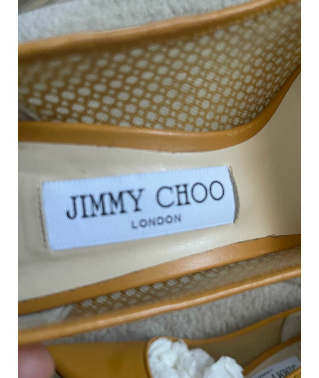 JIMMY CHOO Горчичные кожаные туфли, фото 8