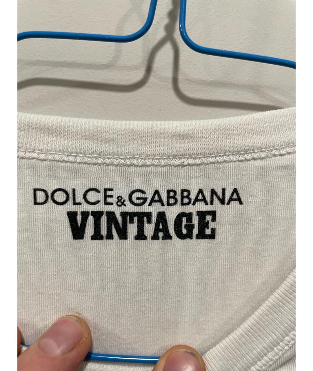 DOLCE&GABBANA Белая хлопковая футболка, фото 5