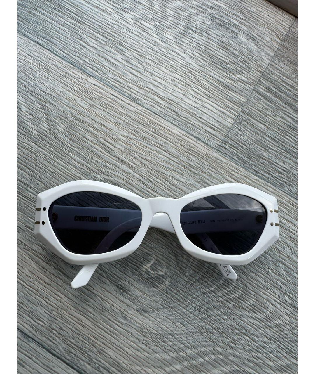 CHRISTIAN DIOR Белые пластиковые солнцезащитные очки, фото 5