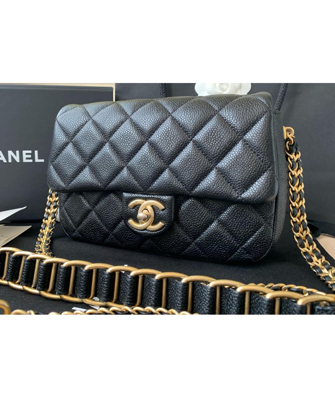 CHANEL Черная кожаная сумка через плечо, фото 3