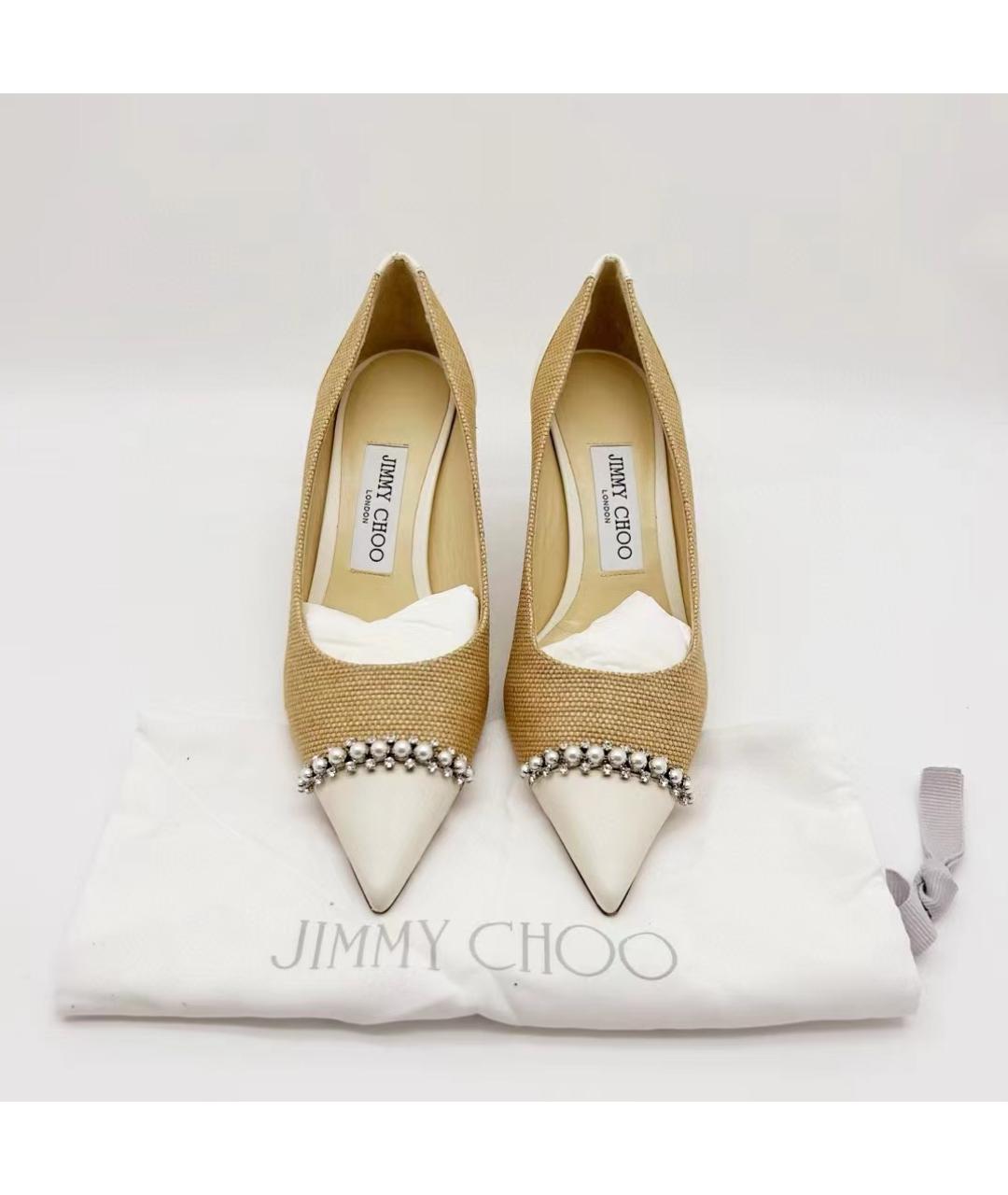 JIMMY CHOO Желтые лодочки на низком каблуке, фото 3