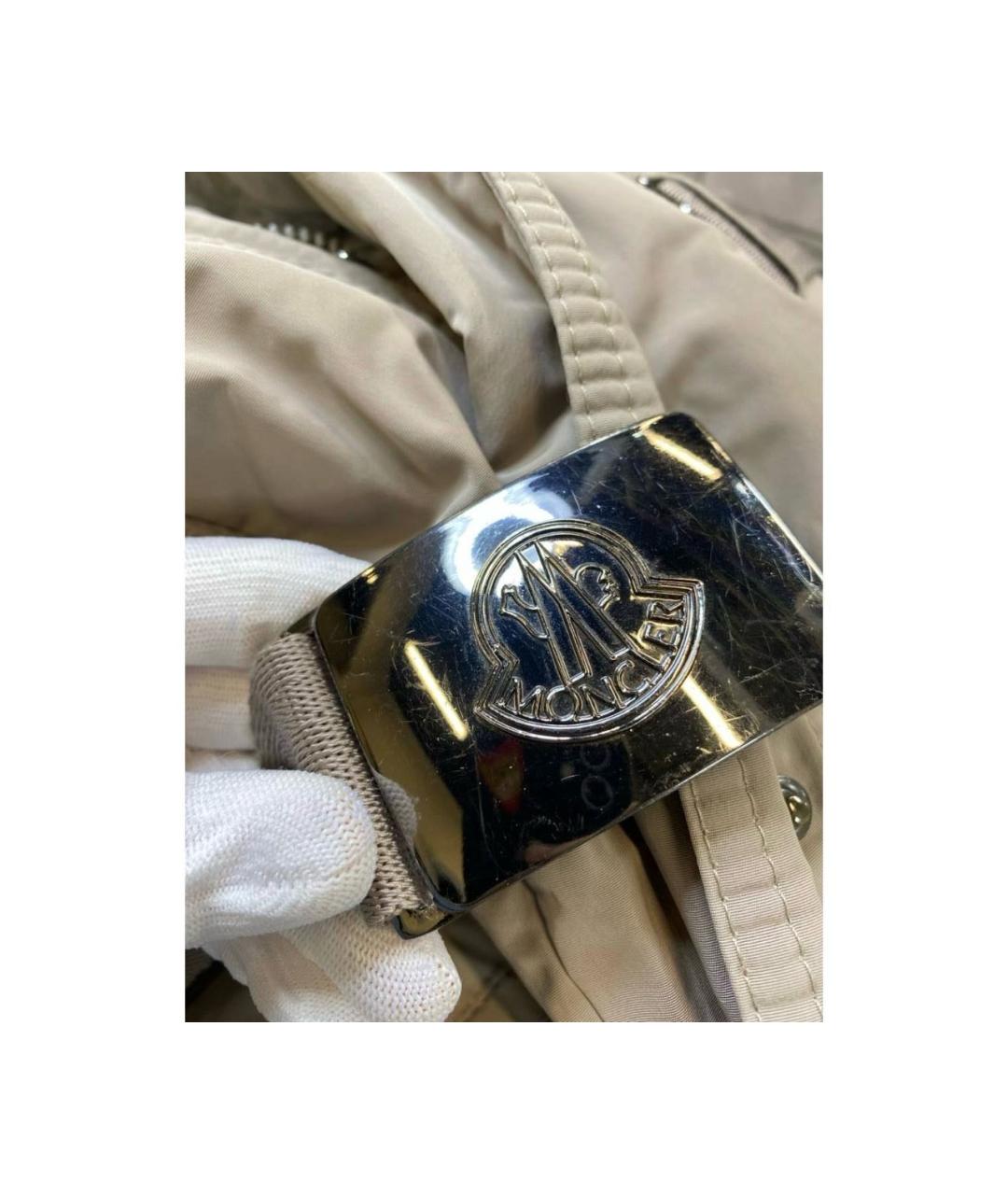 MONCLER Антрацитовый полиамидовый пуховик, фото 4