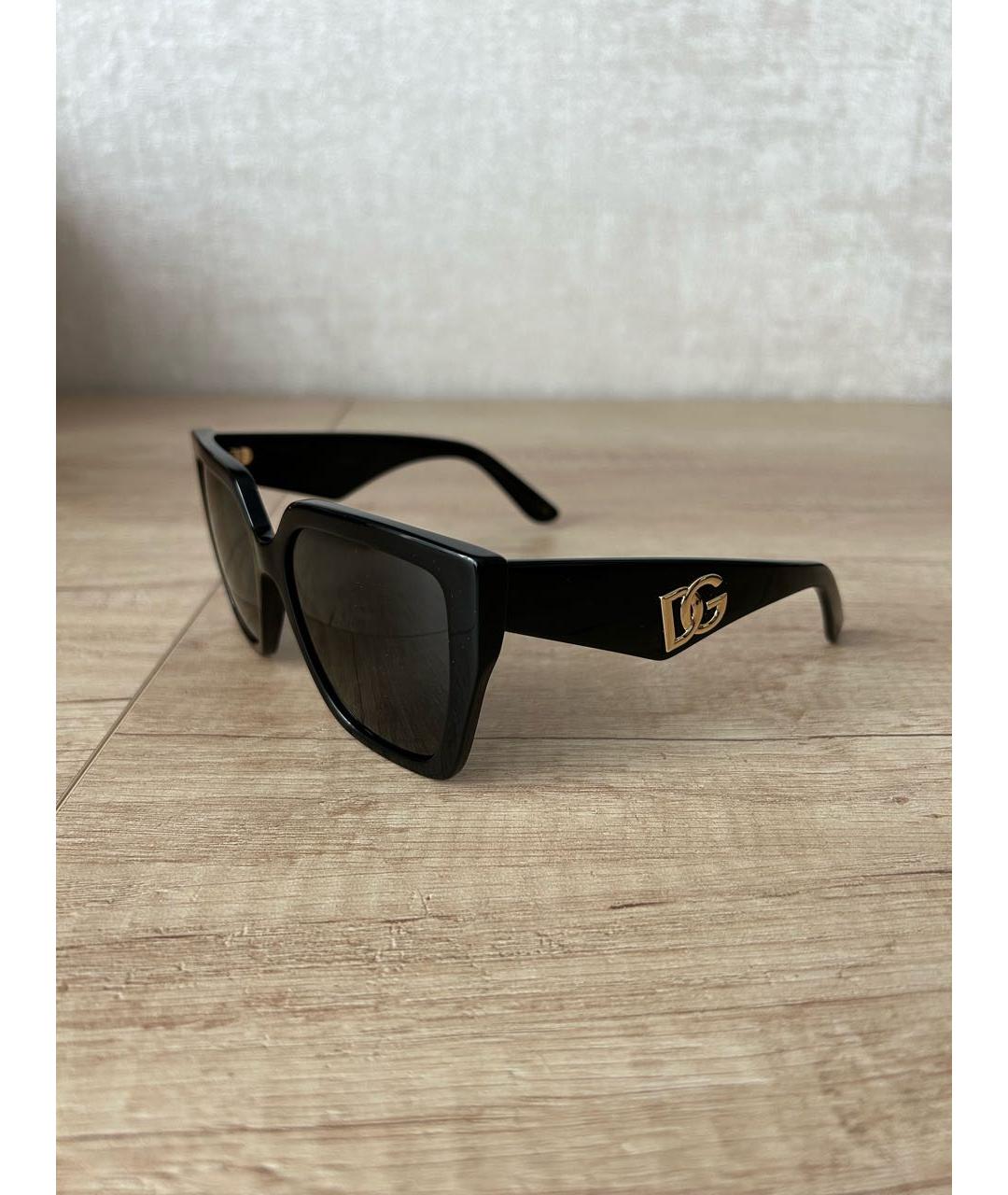 DOLCE&GABBANA Черные пластиковые солнцезащитные очки, фото 2