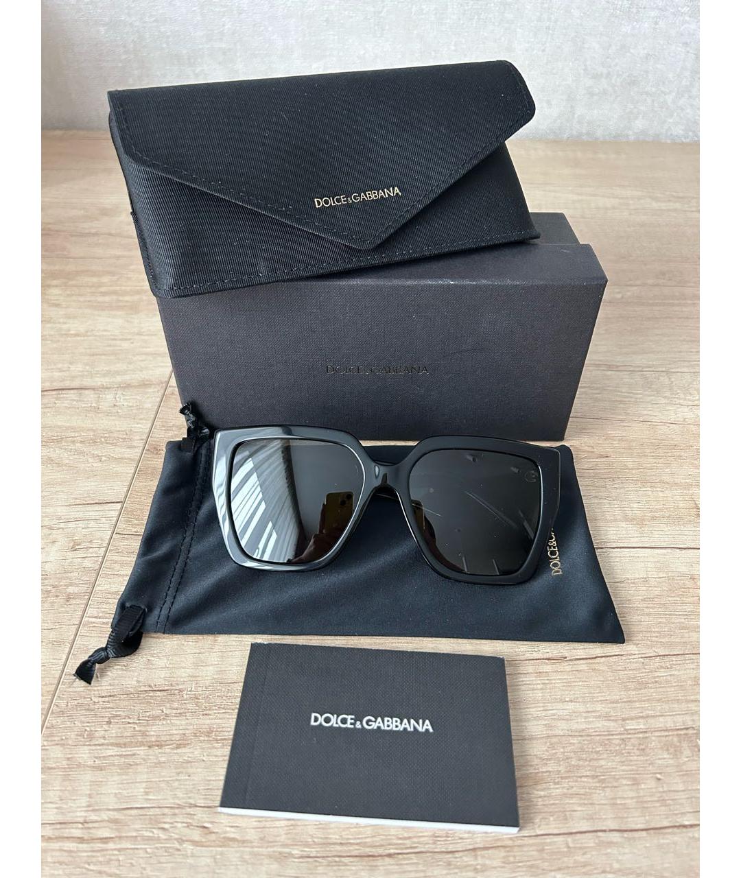 DOLCE&GABBANA Черные пластиковые солнцезащитные очки, фото 4