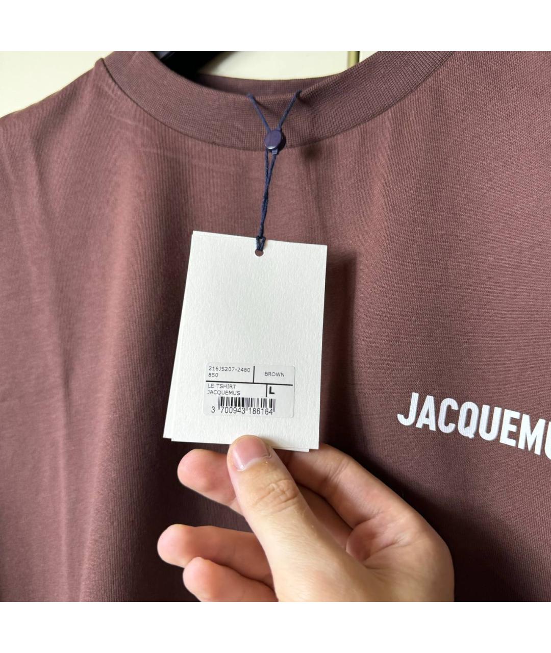 JACQUEMUS Коричневая футболка, фото 7