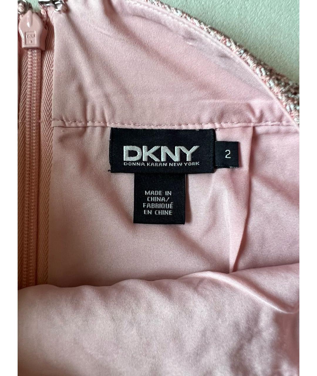 DKNY Розовая синтетическая юбка миди, фото 3