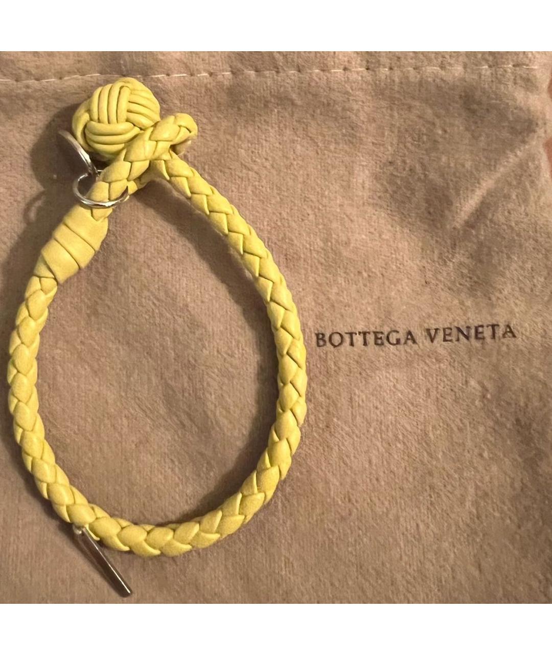 BOTTEGA VENETA Желтый кожаный браслет, фото 2