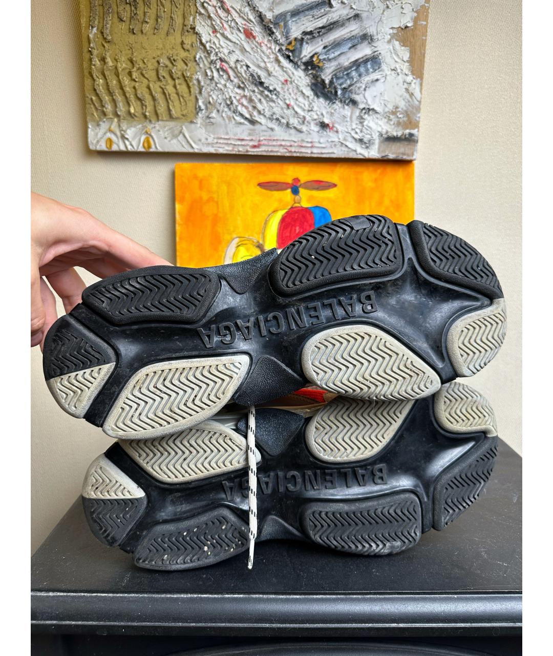 BALENCIAGA Серые синтетические низкие кроссовки / кеды, фото 5