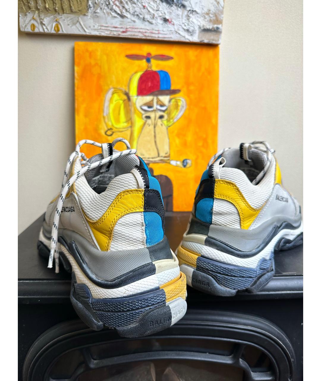 BALENCIAGA Серые синтетические низкие кроссовки / кеды, фото 4