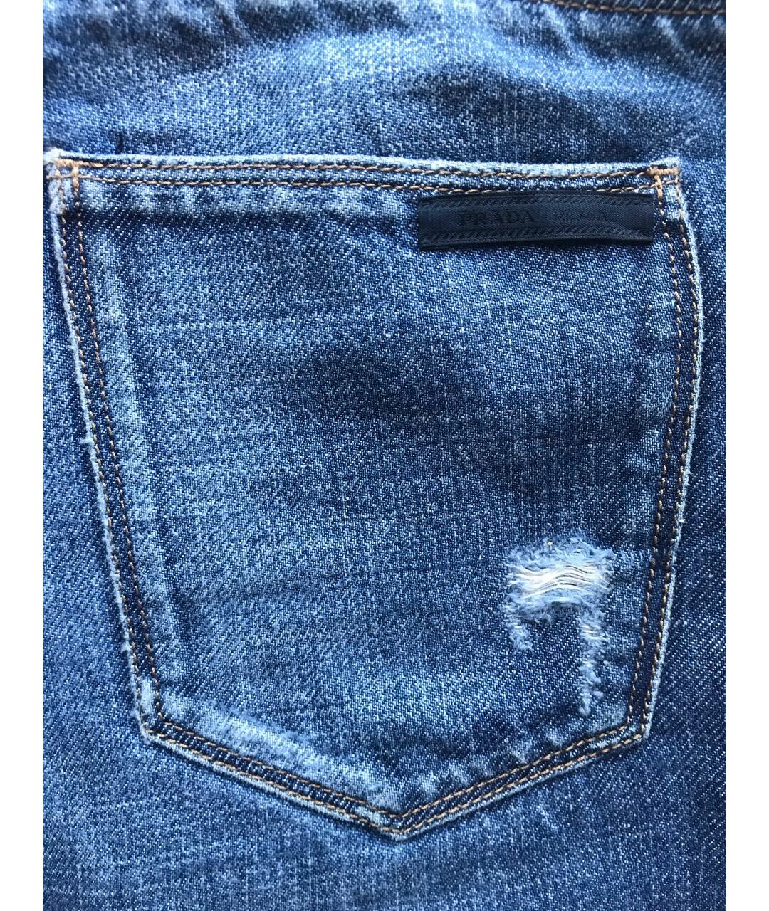 PRADA Темно-синие хлопковые джинсы скинни, фото 4