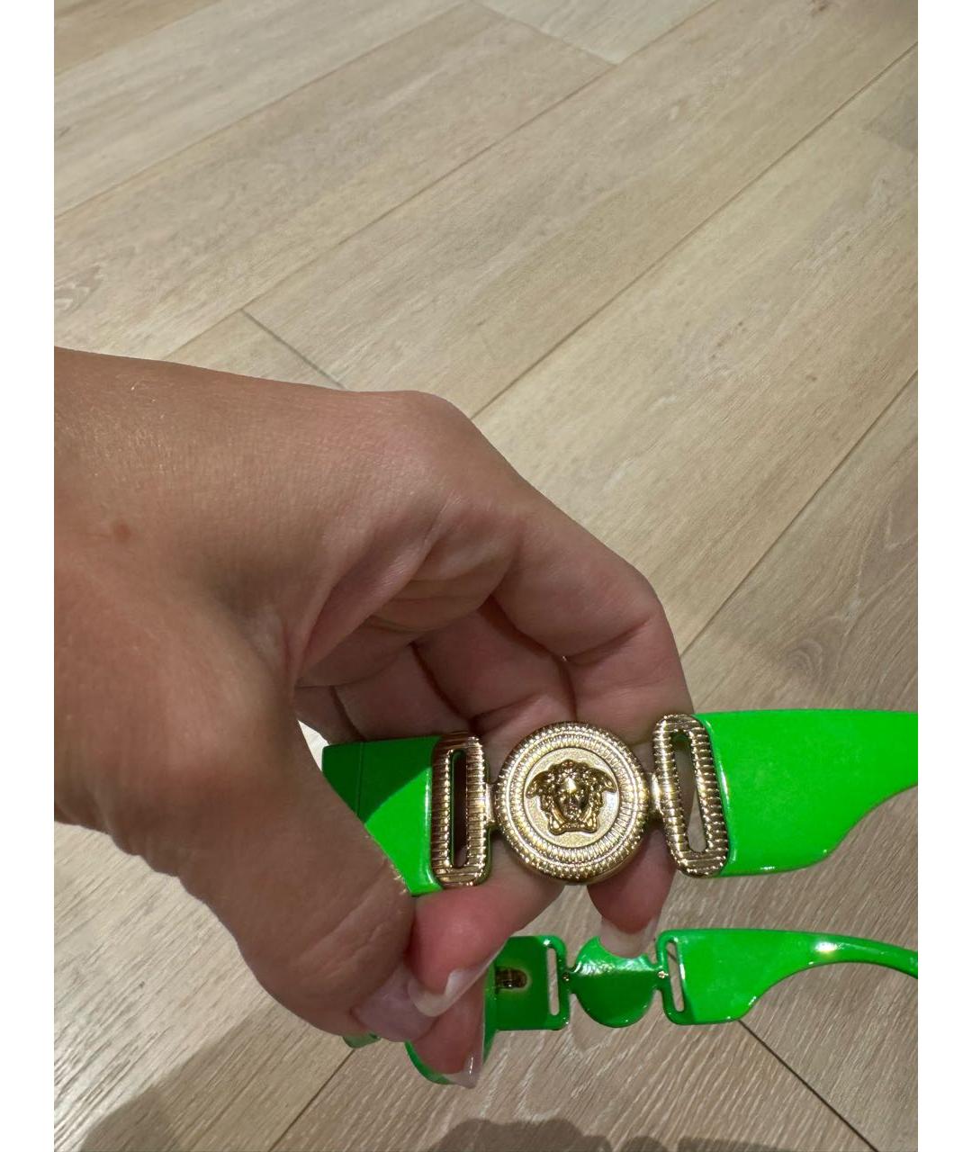 VERSACE Зеленые пластиковые солнцезащитные очки, фото 4