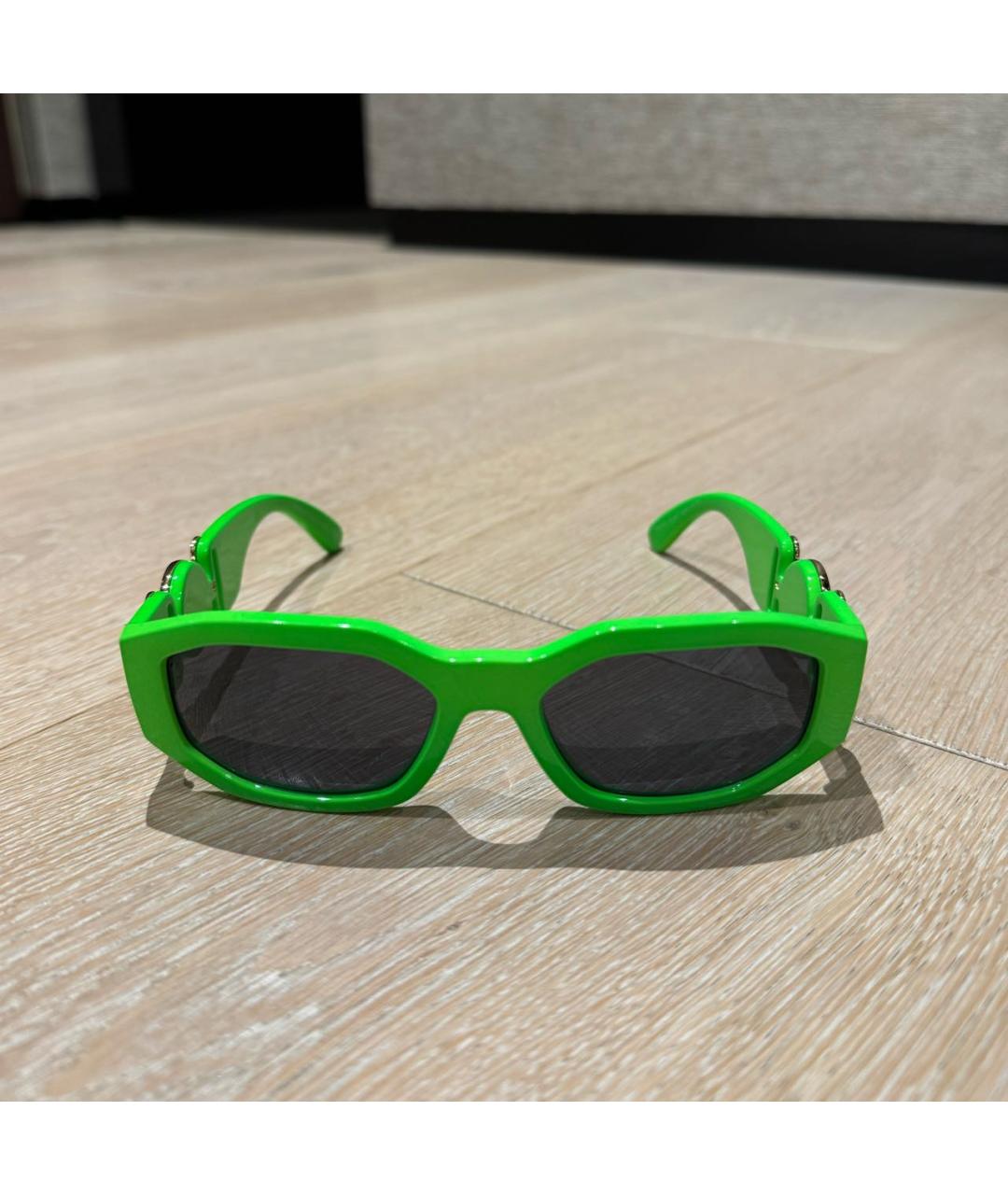VERSACE Зеленые пластиковые солнцезащитные очки, фото 6