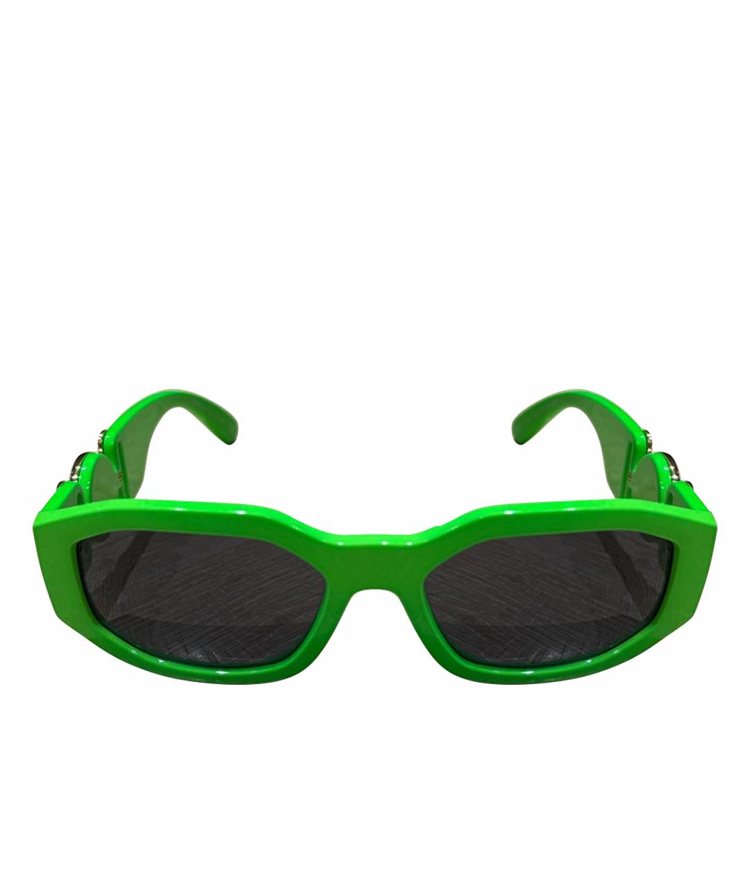 VERSACE Зеленые пластиковые солнцезащитные очки, фото 1