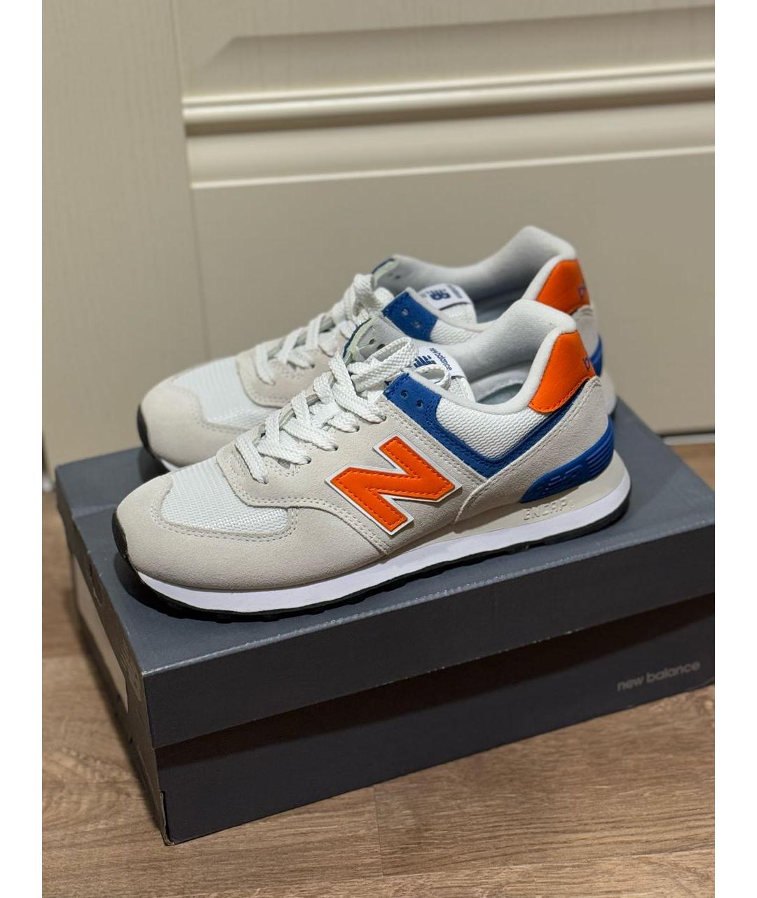 NEW BALANCE Бежевые кожаные кроссовки, фото 3