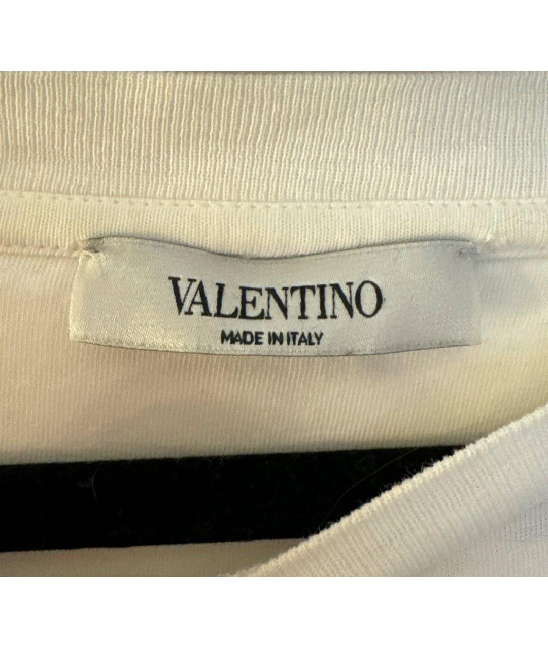 VALENTINO Белая хлопковая футболка, фото 4