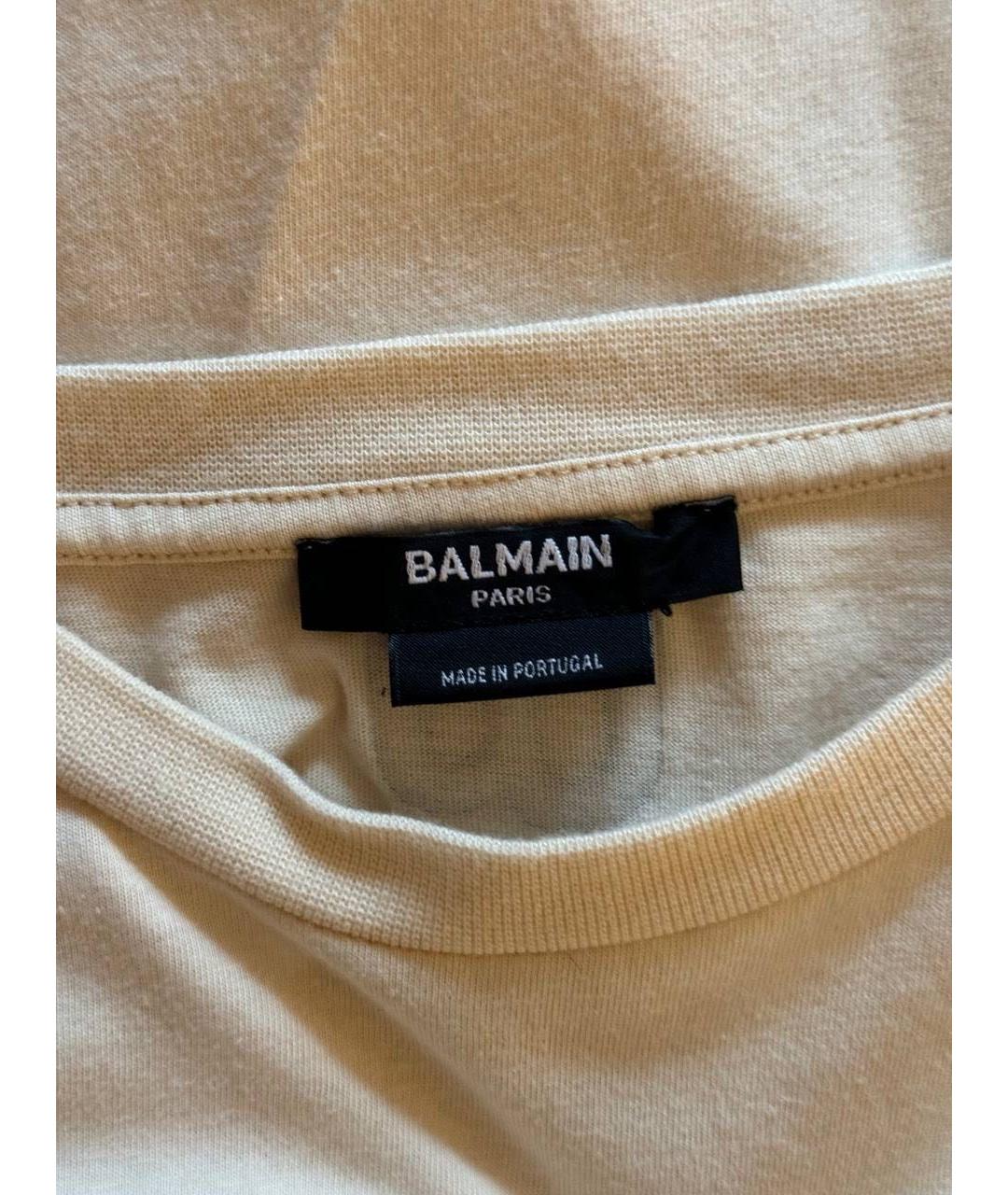 BALMAIN Белая хлопковая футболка, фото 3